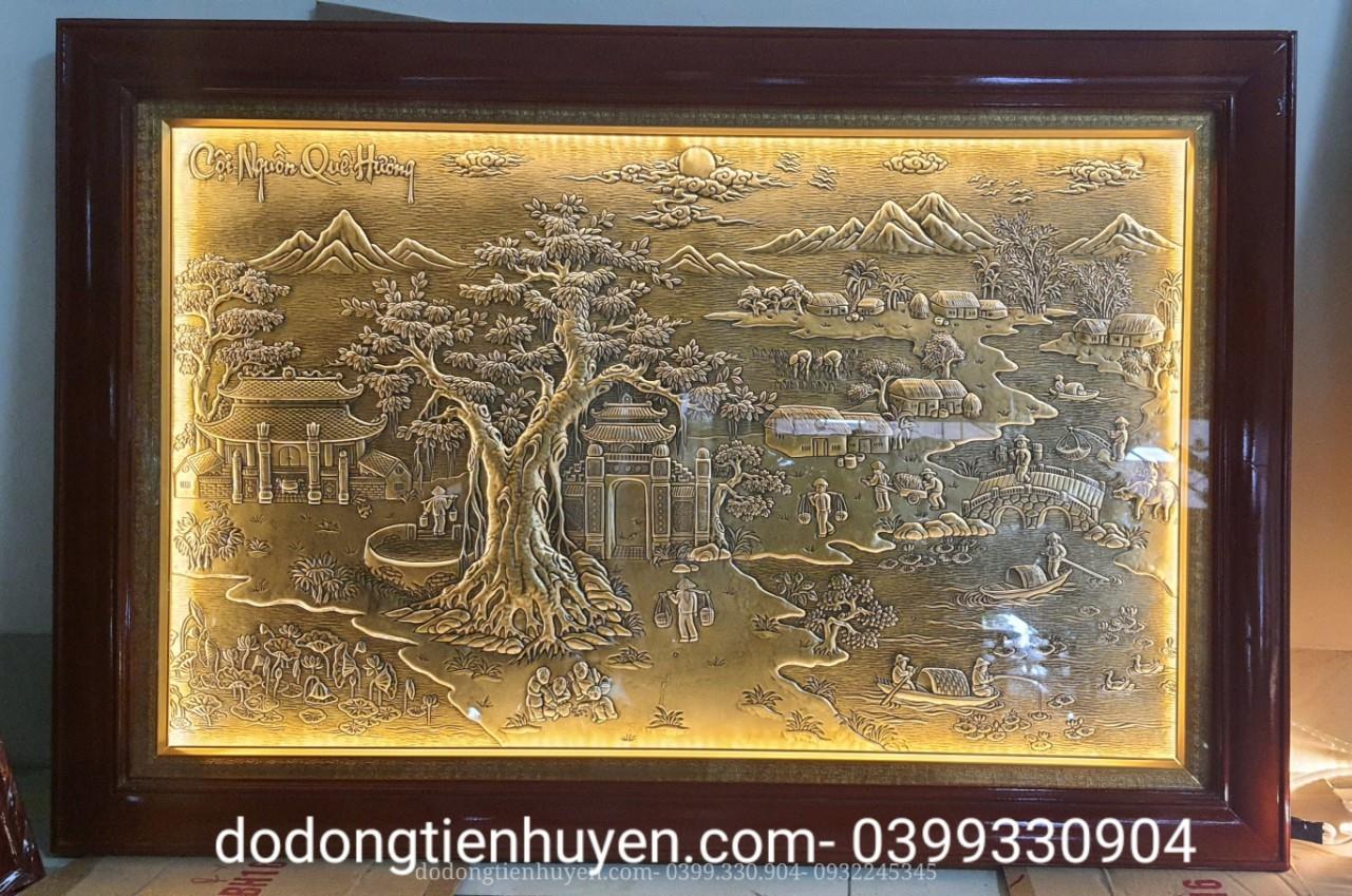 Tranh Cội Nguồn Quê Hương bằng đồng