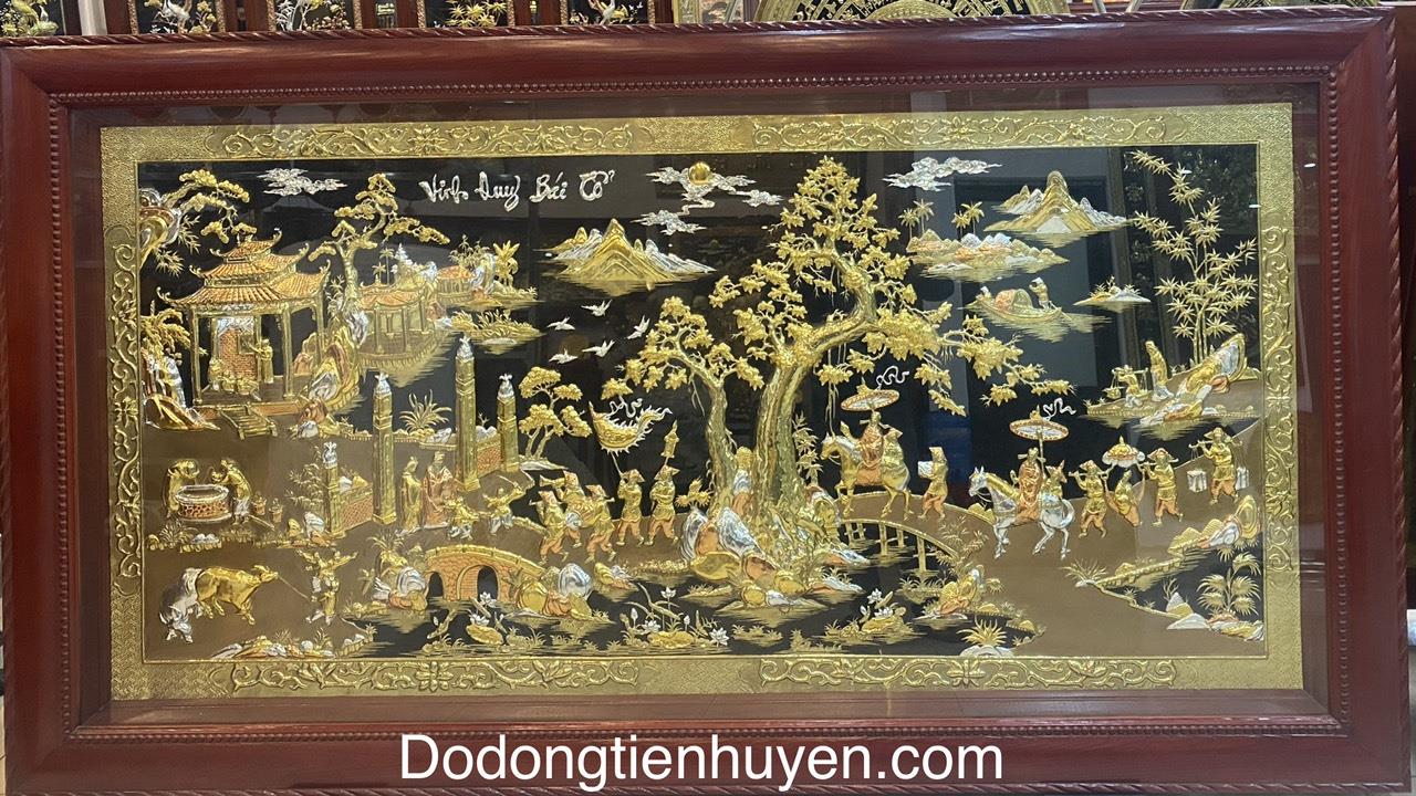 Tranh Vinh Quy Bái Tổ bằng đồng dát vàng